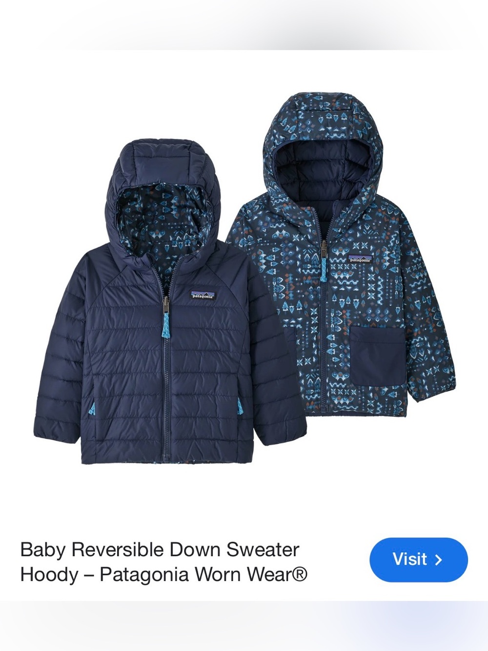 Patagonia baby reversible jacket
